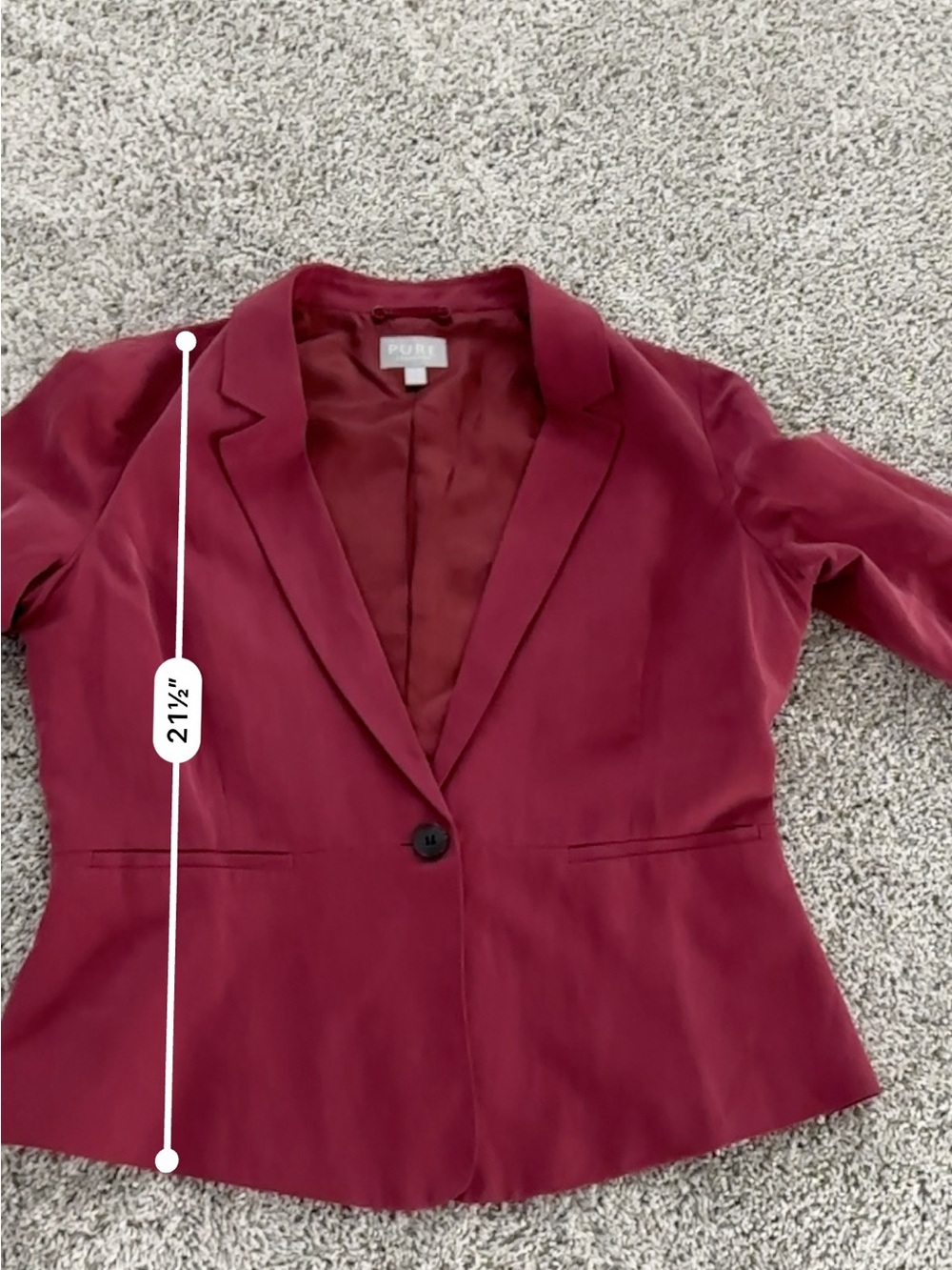 Pure Collection Wine-Red Single-Button Blazer - Picture 6 of 7